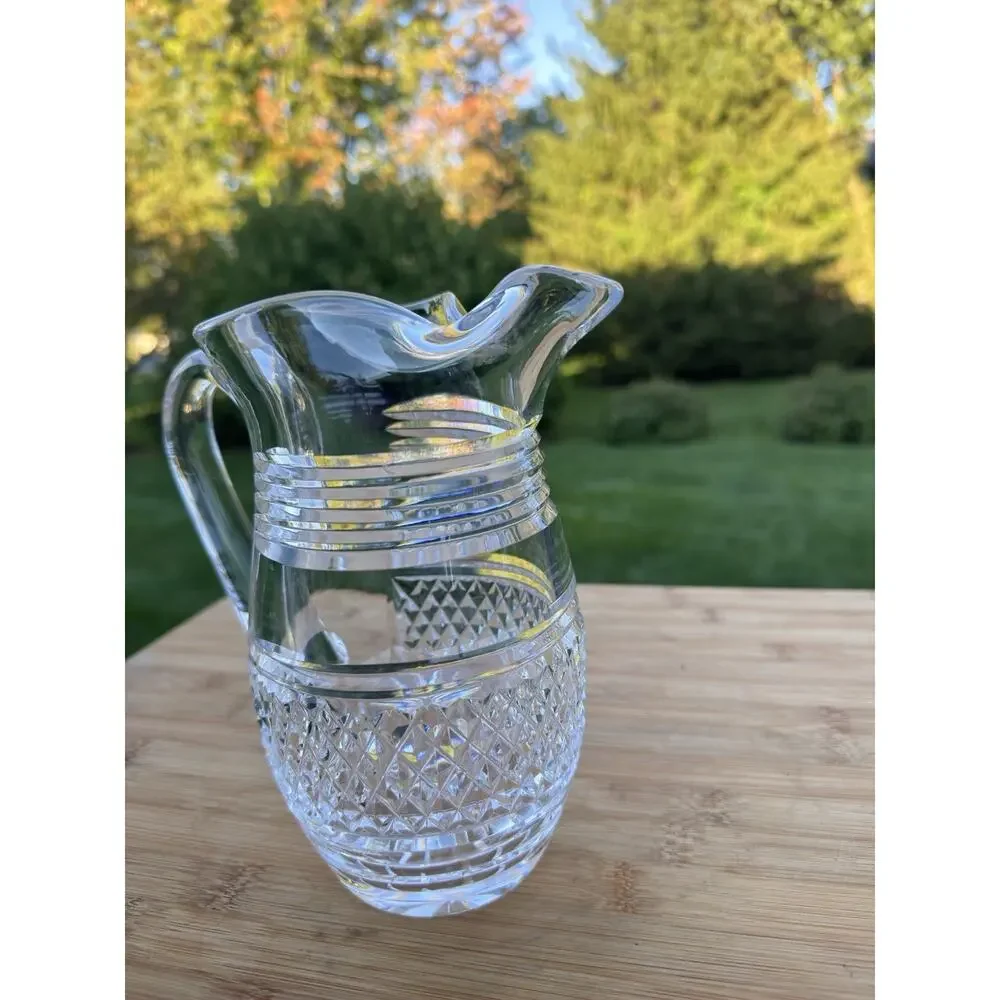 Vintage Waterford Crystal Martini Pitcher With Ice Lip Made in Ireland 7-1/4” H
